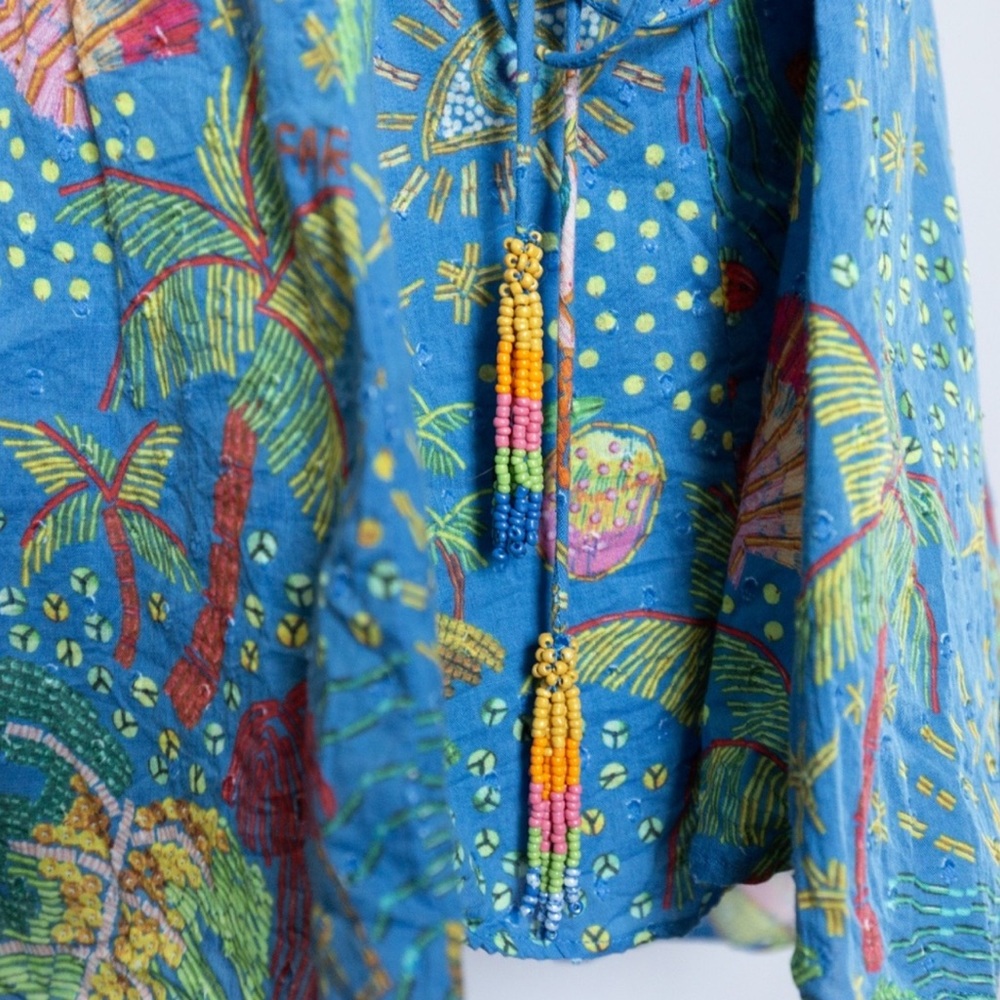 Farm rio ocean stories printed mini dress size L excellent condition - Picture 4 of 8